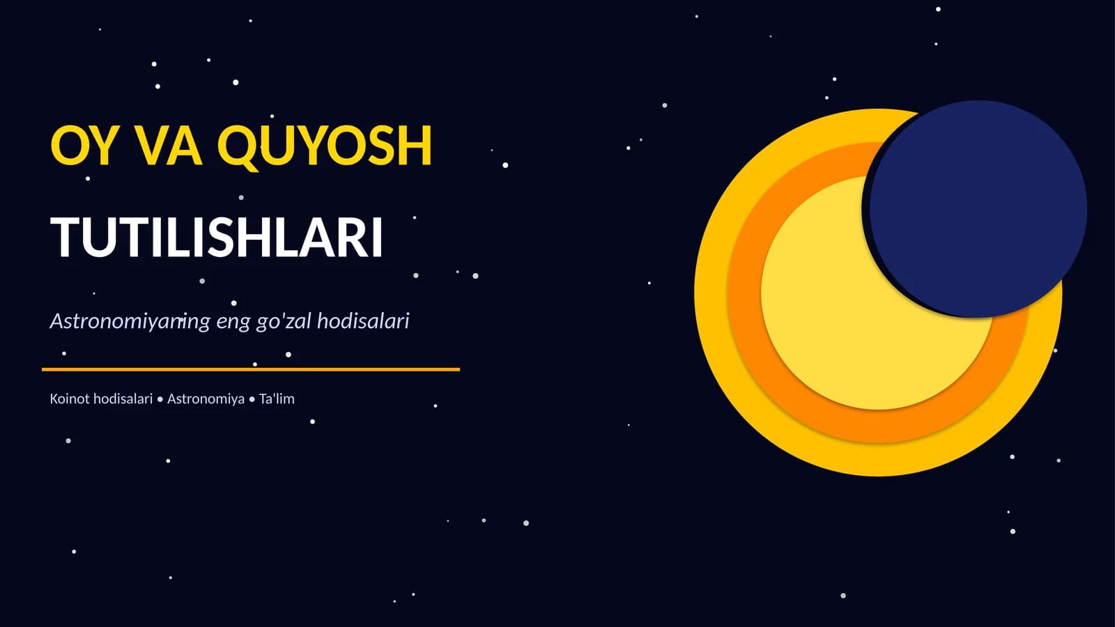 Oy va Quyosh Tutilishlari — Astronomiya Taqdimoti