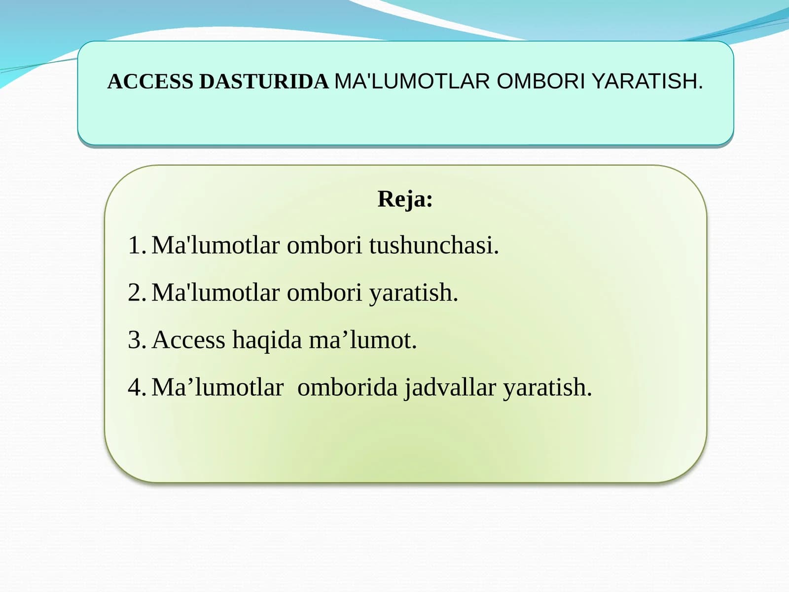 Ma'lumotlar ombori tushunchasi