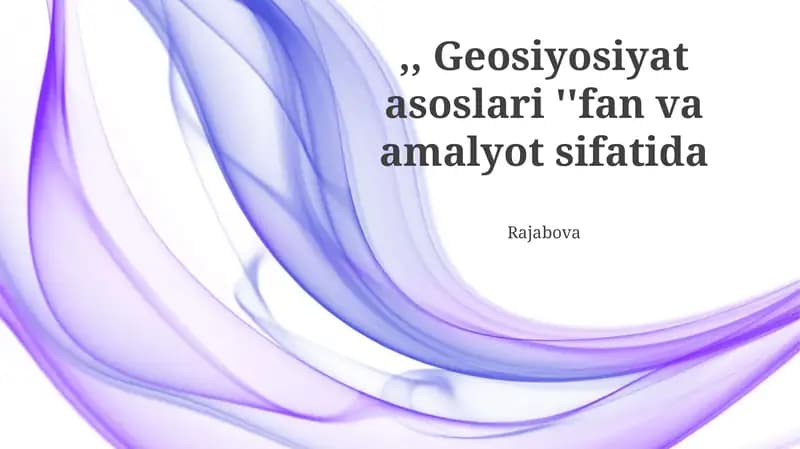 Geosiyosat Amaliyoti: Misollar