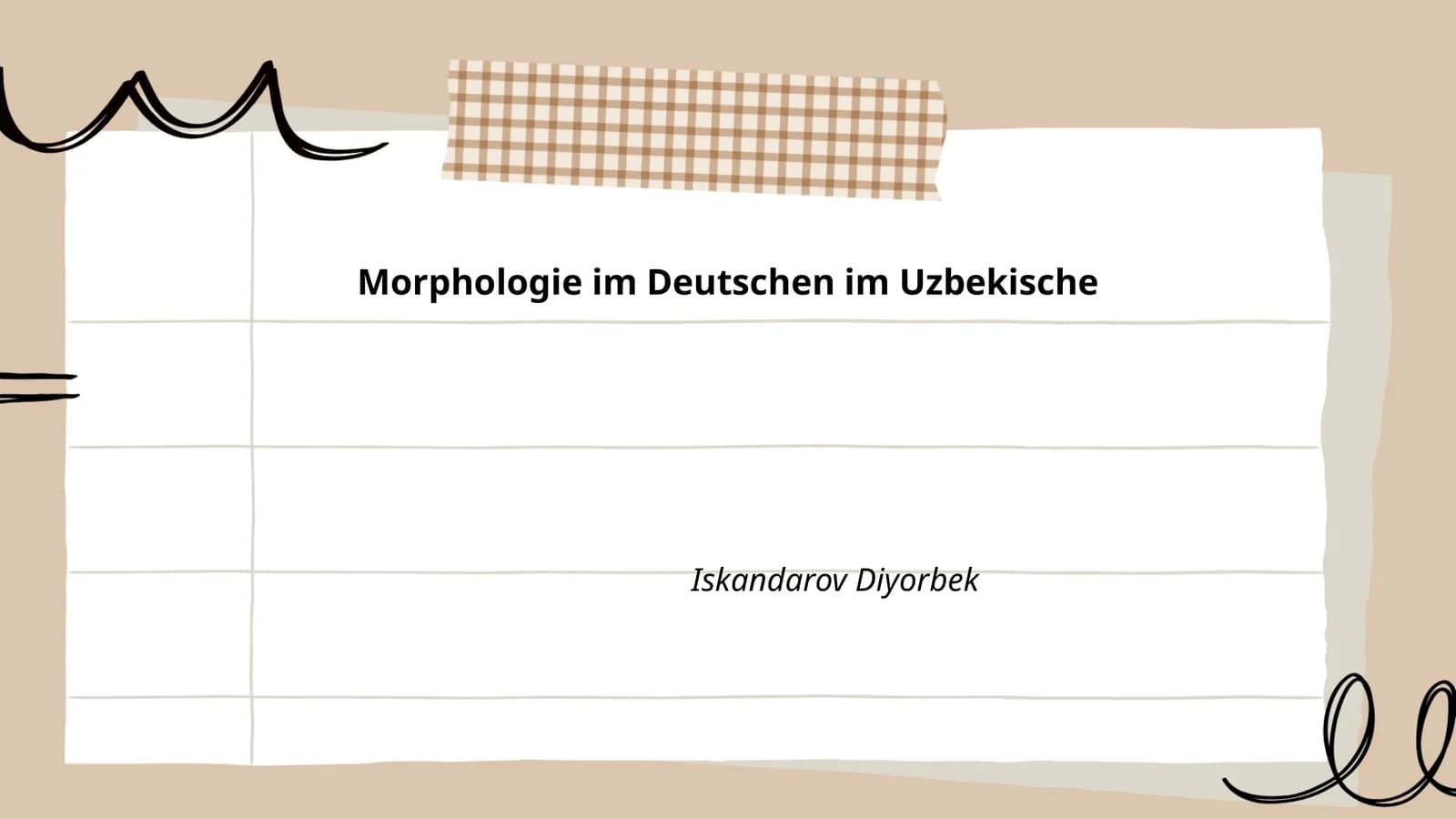 Morphologie im Deutschen im Uzbekische