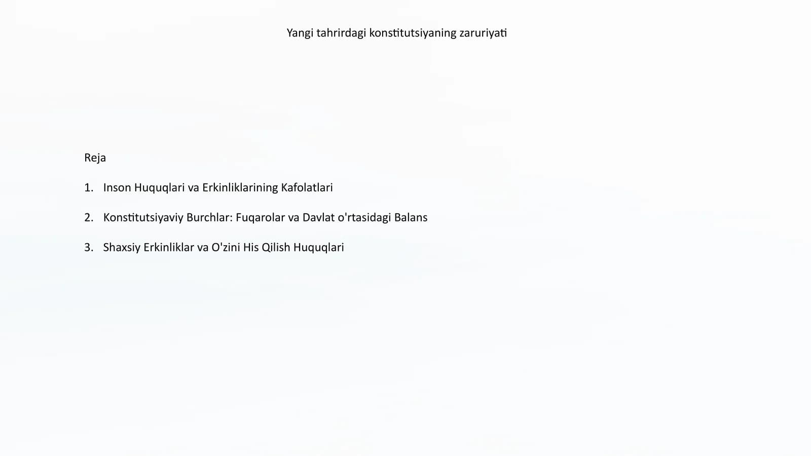 O'zbekiston Respublikasi Konstitutsiyasi