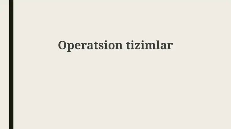 Operatsion tizimlar
