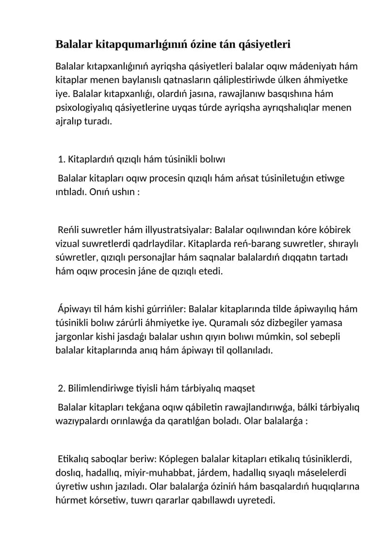 Balalar kitapxanlığı