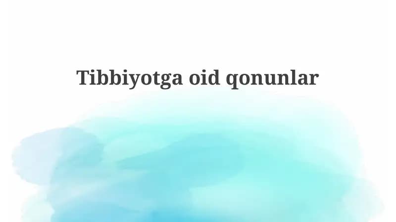 Tibbiyotgaoidqonunlar