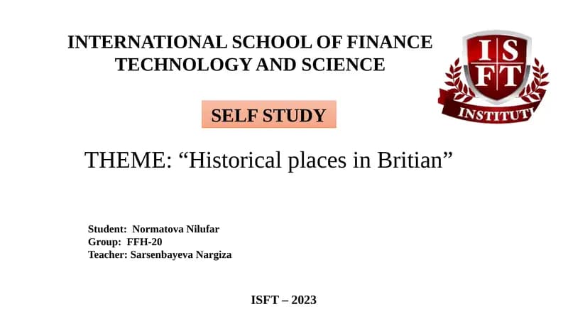 Historical places in Britian