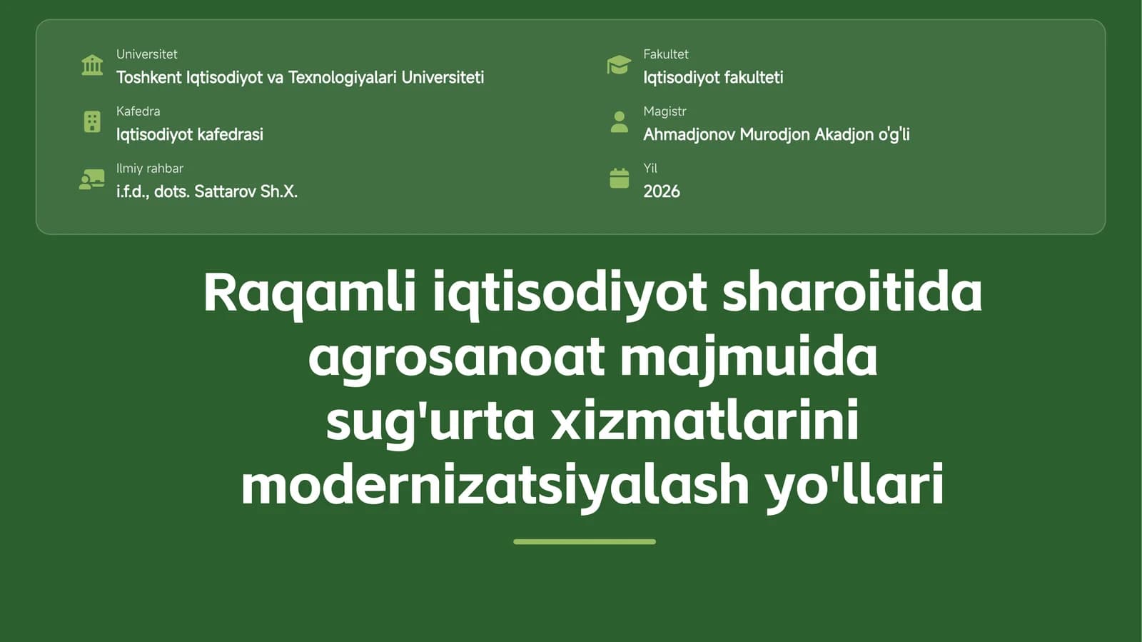 MAGISTRLIK DISSERTATSIYASI