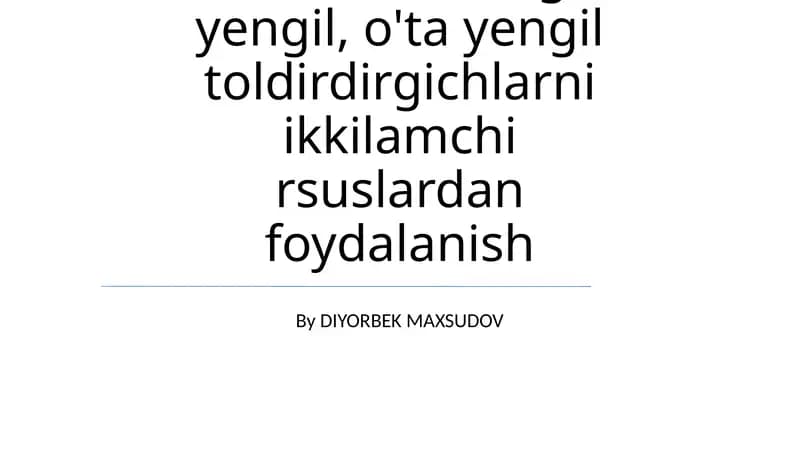 Og'ir to'ldiruvchilar