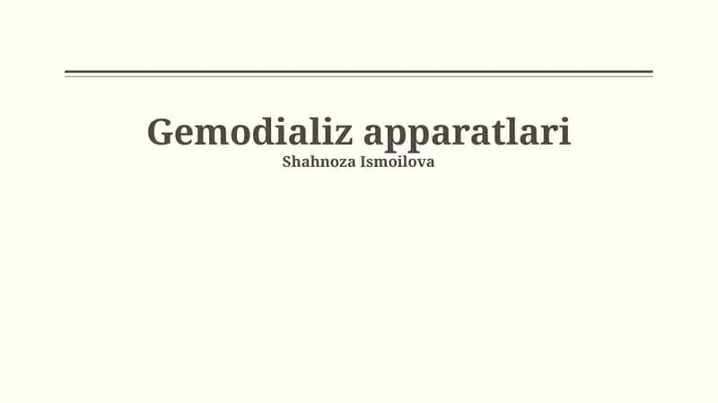 Gemodializ apparatlari