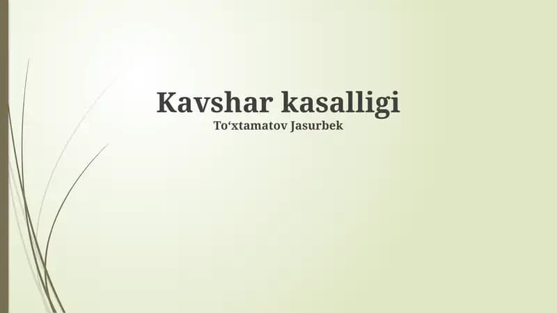 Kavshar kasalligi