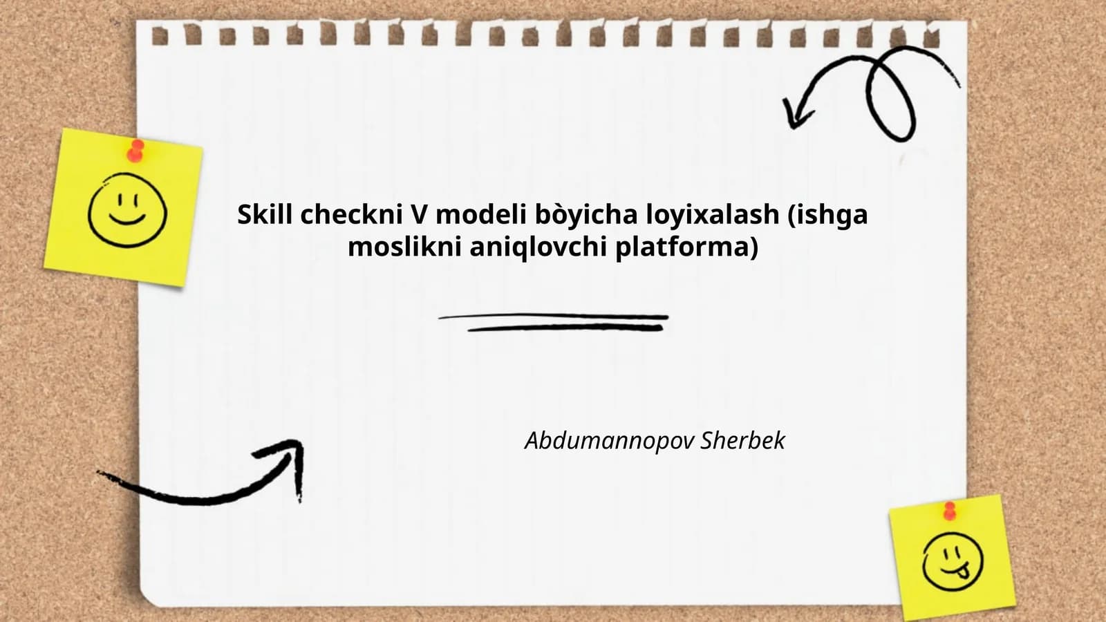 Skill checkni V modeli bòyicha loyixalash (ishga moslikni aniqlovchi platforma)