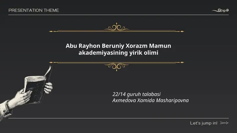 Abu Rayhon Beruniy Xorazm Mamun akademiyasining yirik olimi