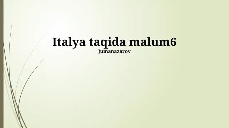 Italya taqida malum