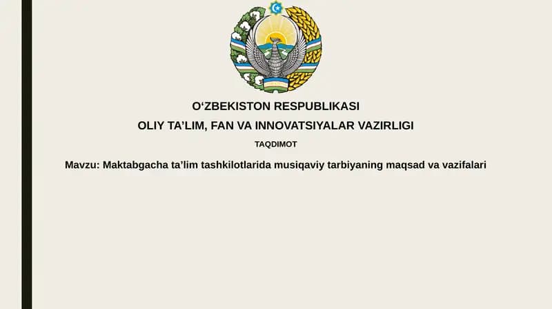 Maktabgacha ta'lim musiqiy tarbiyasi