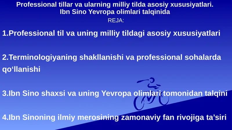 Professional tillar va ularning milliy tilda asosiy xususiyatlari