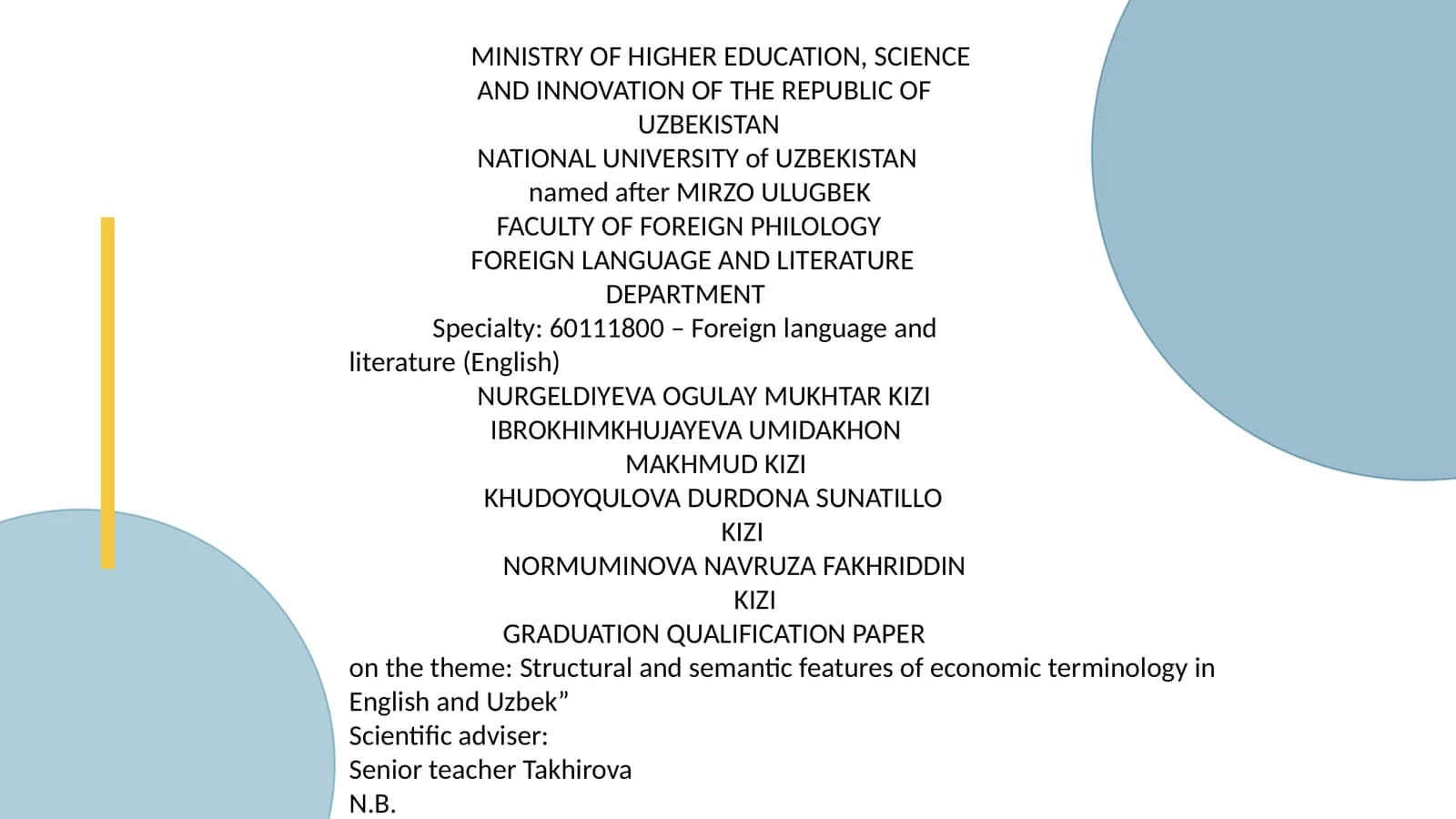 Structural and Semantic Features of Economic Terminology in English and Uzbek