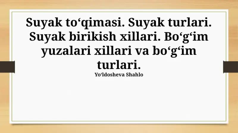Suyak to'qimasi
