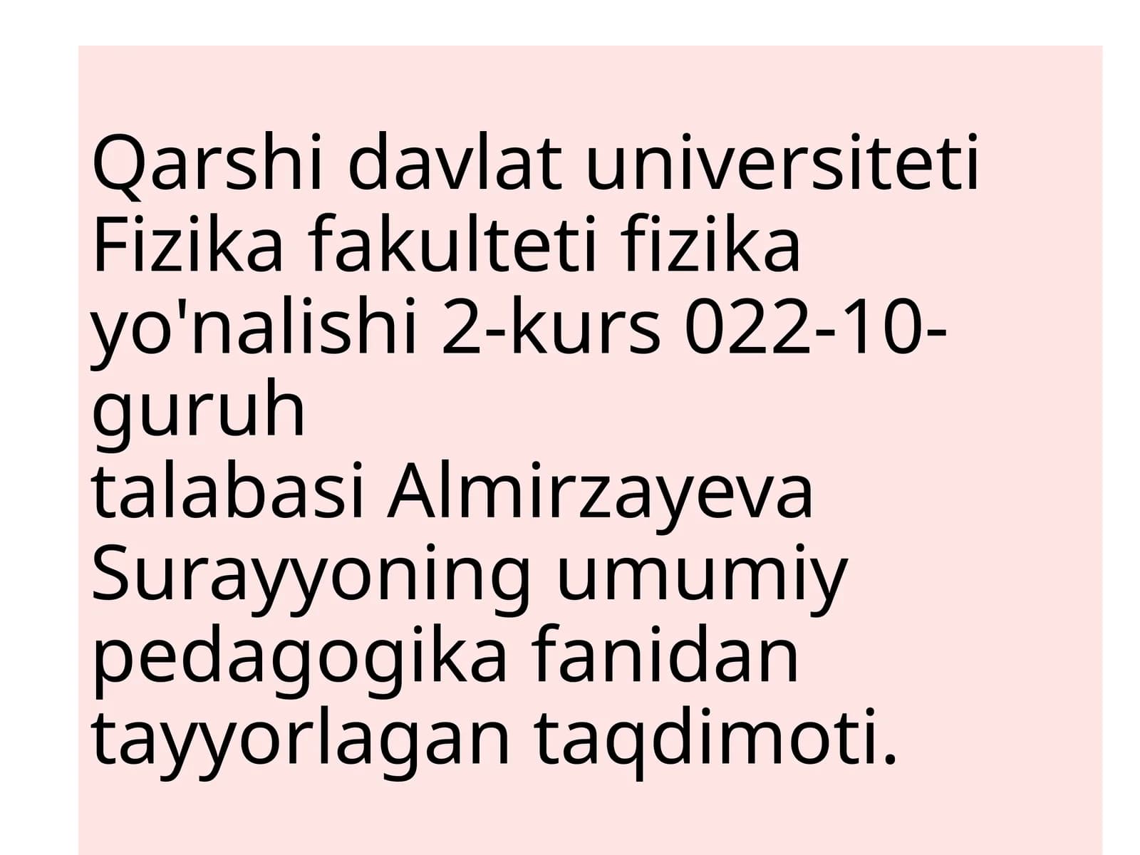 Oila pedagogikasi va uning milliy o‘ziga xos xususiyatlari mavzusida doir tayyor taqdimoti va salydi.