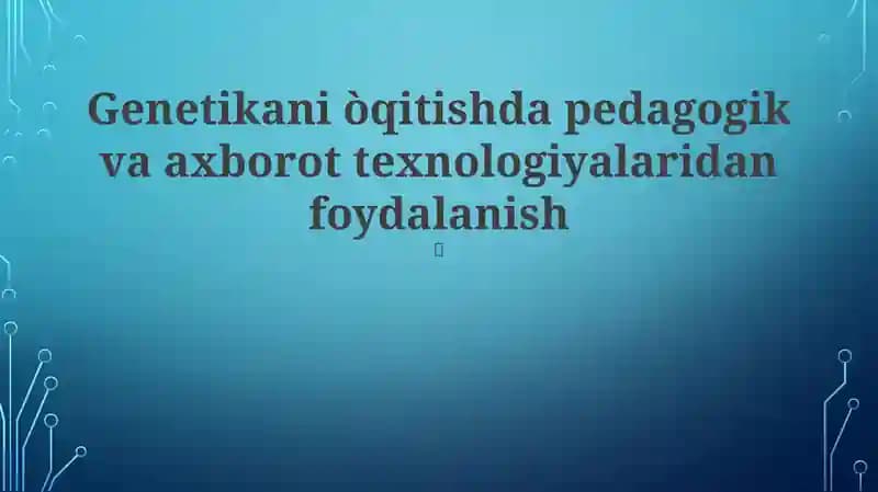Genetika ta'limi kelajagi