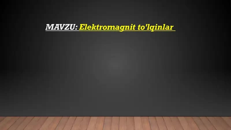 Elektromagnit to'lqinlar