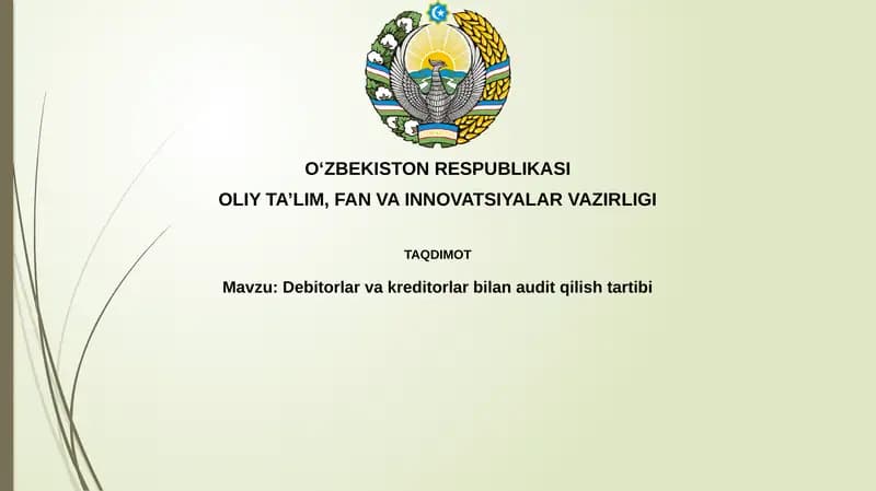 Debitorlar va Kreditorlar Auditining Asoslari