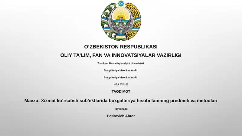 Buxgalteriya hisobi va Audit
