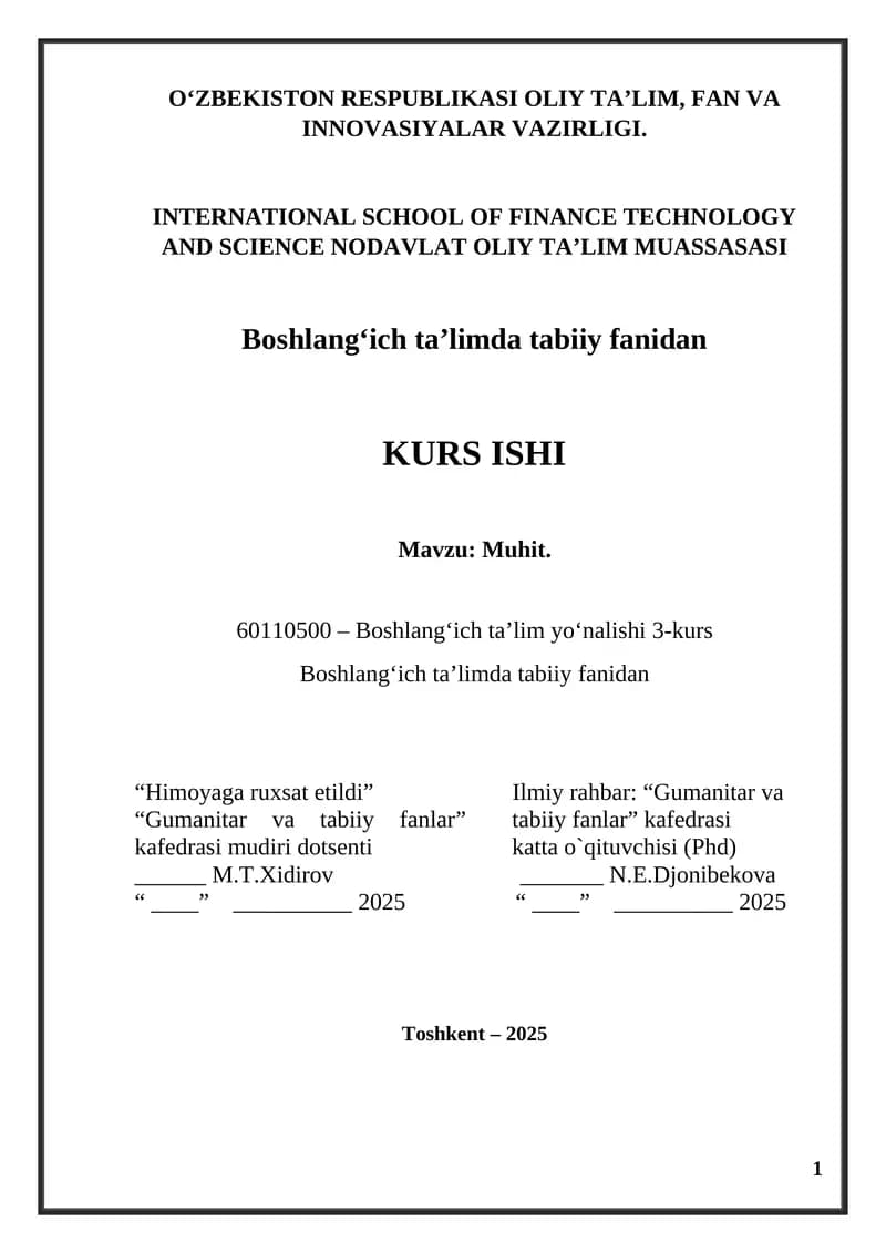 Muhit Kurs Ishi