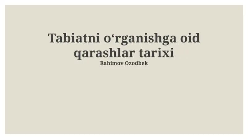 18-asr tabiatshunosligi va tabiiy tarix
