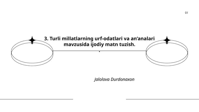 Turli millatlarning urf-odatlari va an’analari