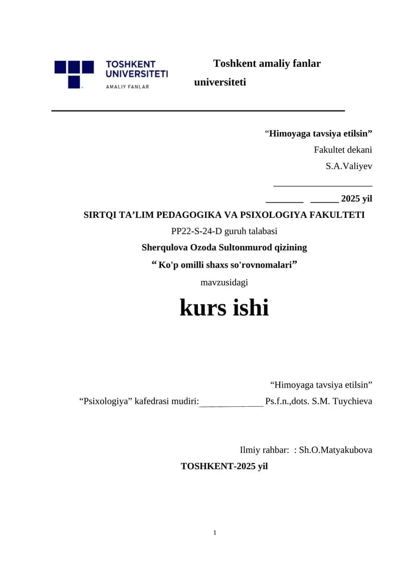 Ko'p omilli shaxs so'rovnomalari.