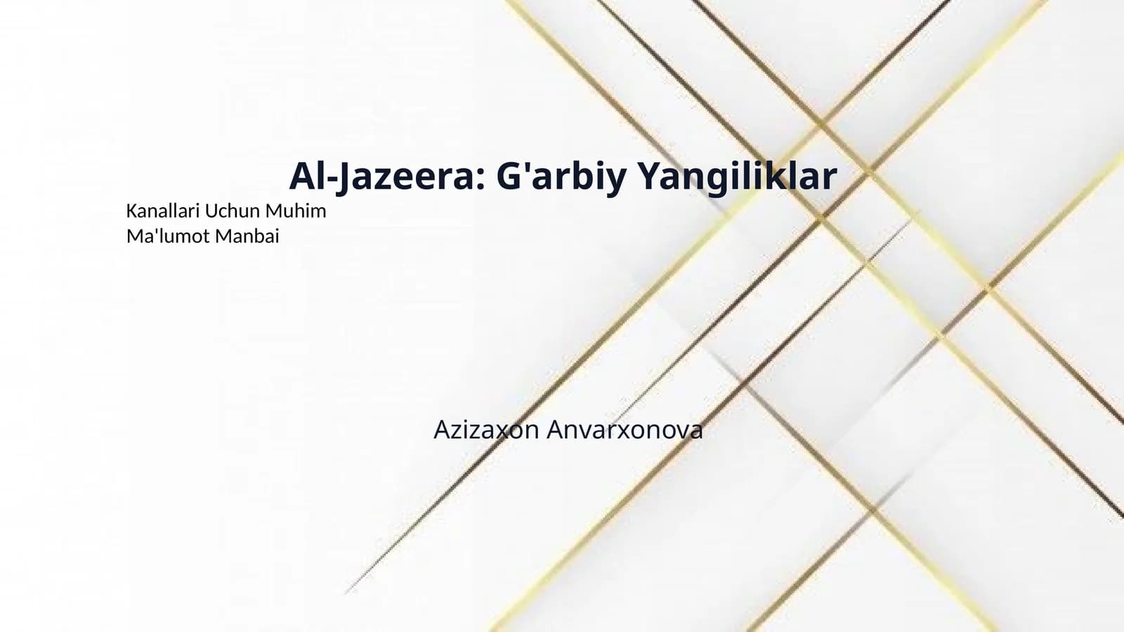 Al-Jazeera: G'arbiy Yangiliklar 
Kanallari Uchun Muhim 
Ma'lumot Manbai
