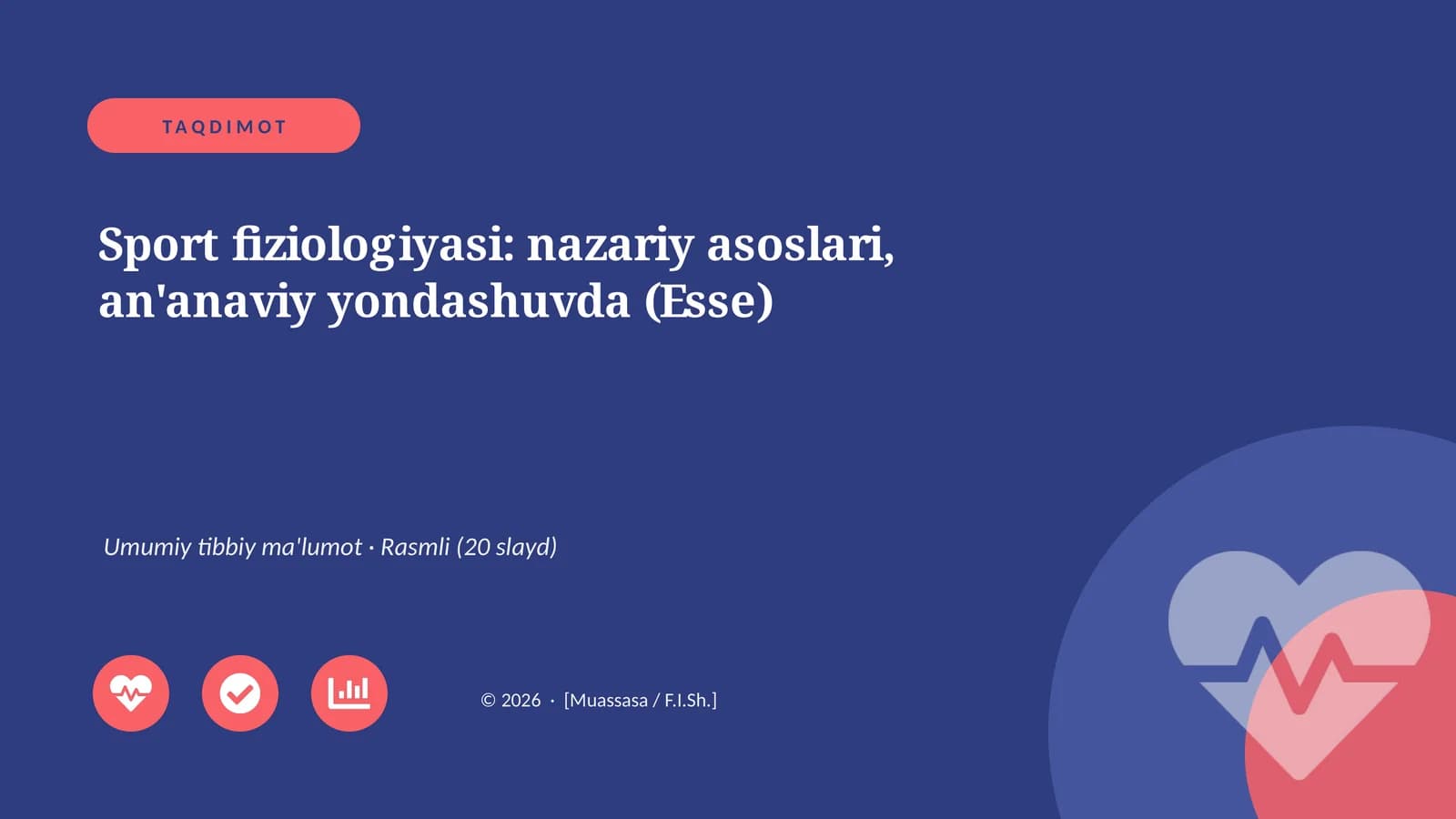 Sport fiziologiyasi: nazariy asoslari, an'anaviy yondashuvda (Esse)