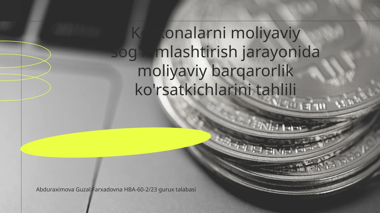 Korxonalarni moliyaviy sog'lomlashtirish jarayonida moliyaviy barqarorlik ko'rsatkichlarini tahlili
