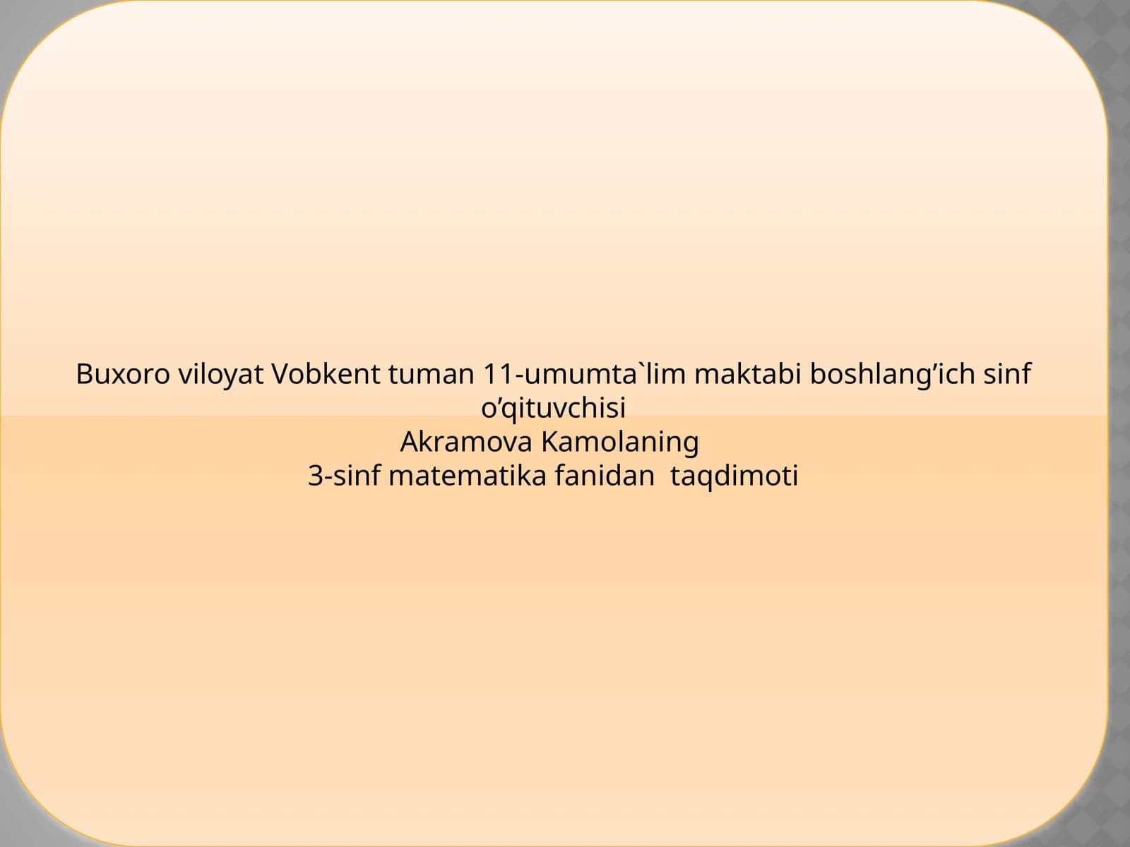 100 soni ishtirokidako‘paytirishvabo‘lish