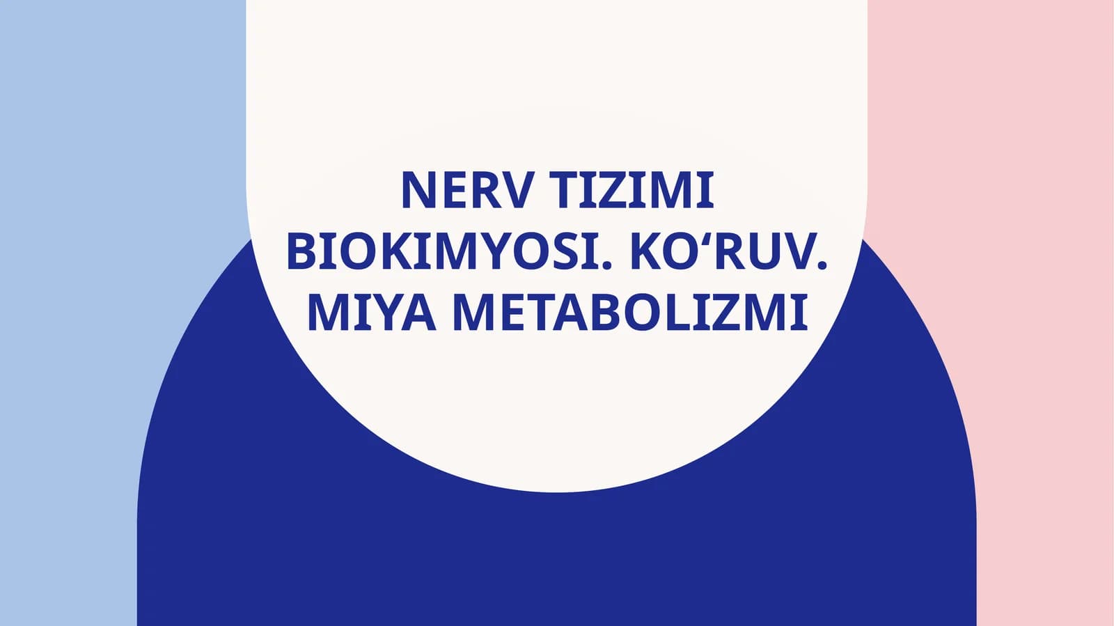 Nerv tizimibiokimyosi. Ko‘ruv. Miya metabolizmi