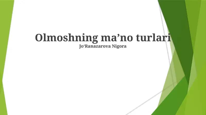 Olmoshning maʼno turlari