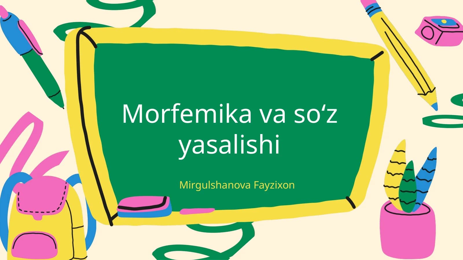 Morfemika va soʻz yasalishi