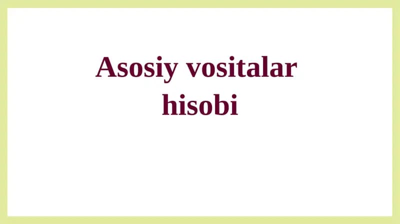 Asosiyvositalar hisobi