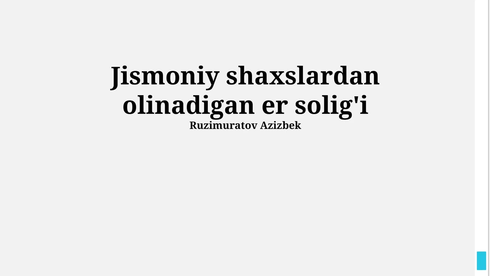 Jismoniy shaxslardan olinadigan er solig'i