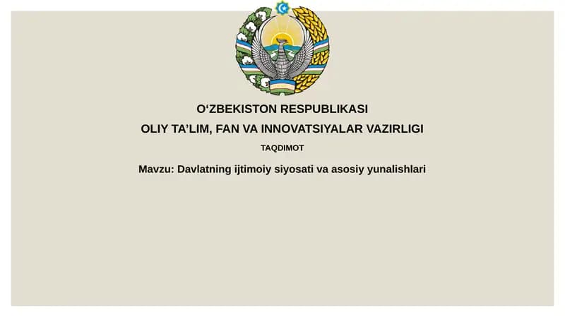 Davlatning ijtimoiy siyosati