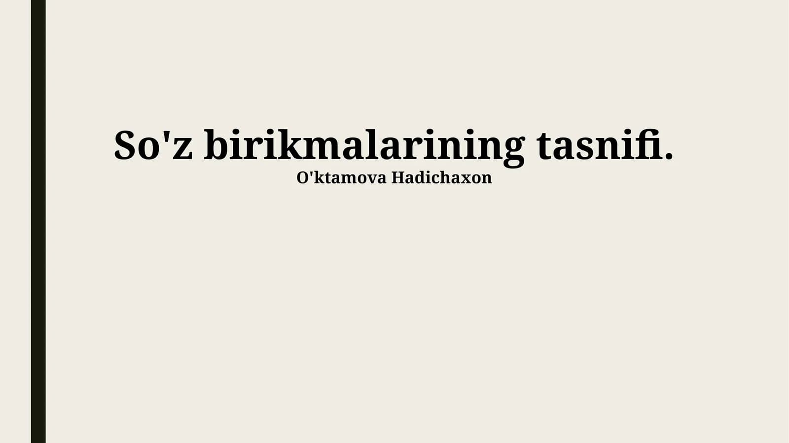 So'z birikmalarining tasnifi