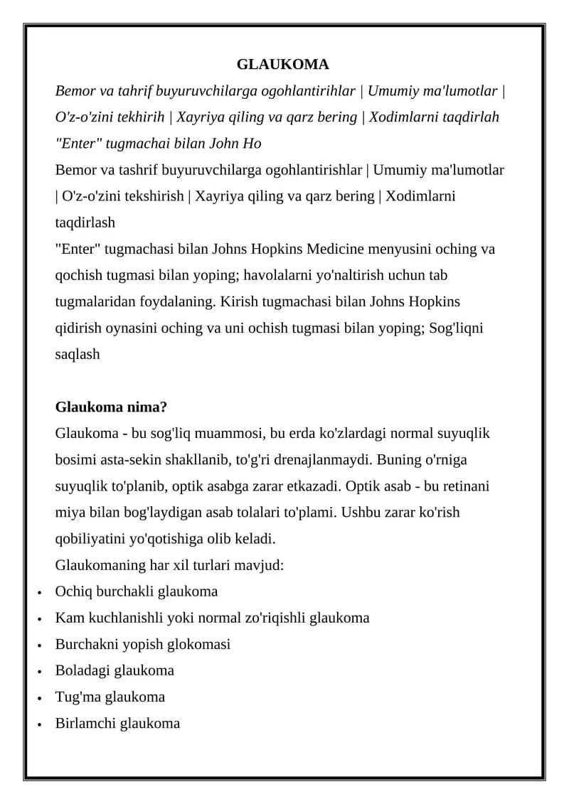 Glaukoma