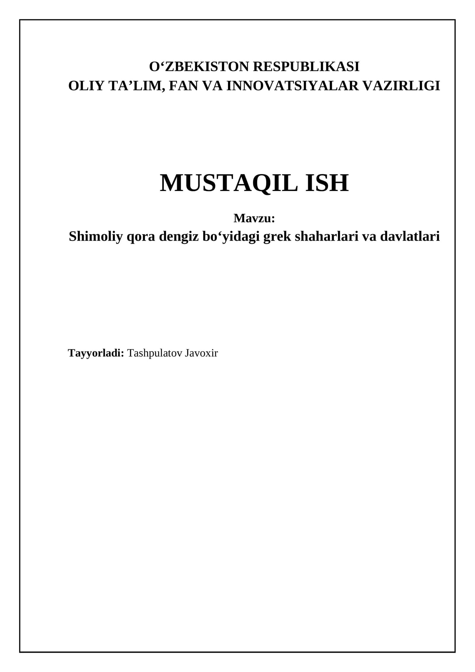 Shimoliy qora dengiz boʻyidagi grek shaharlari va davlatlari
