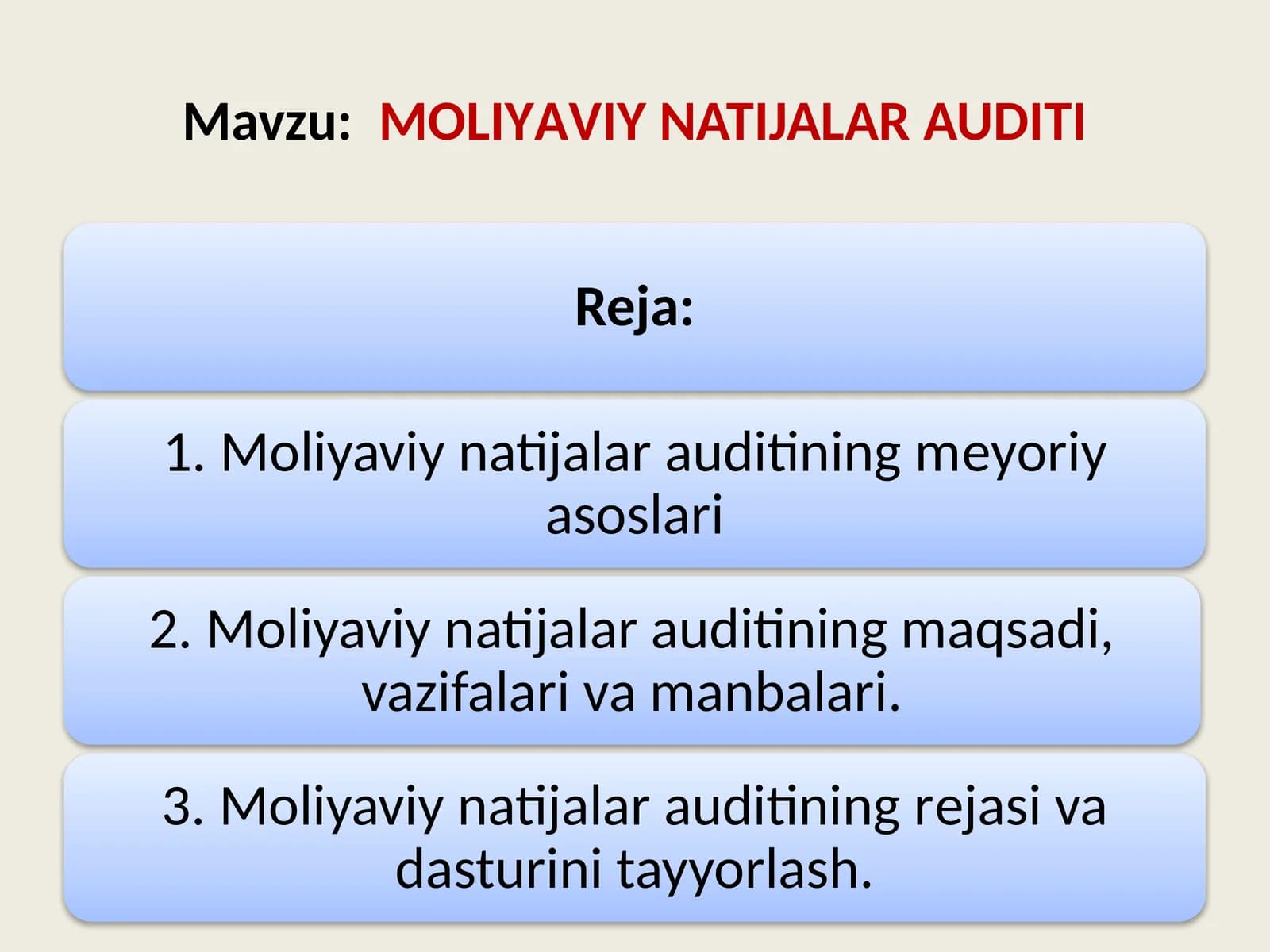 MOLIYАVIY NATIJALAR AUDITI