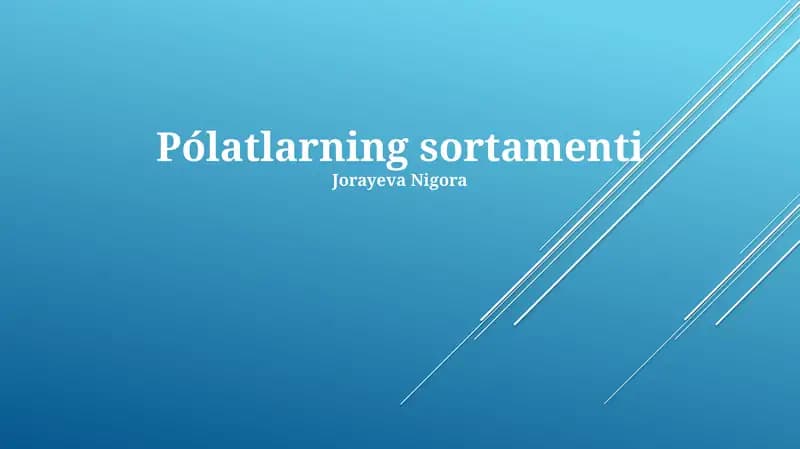 Pólatlarning sortamenti