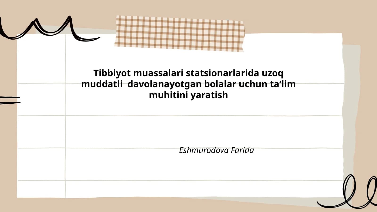 Ta'lim muhitini yaratish
