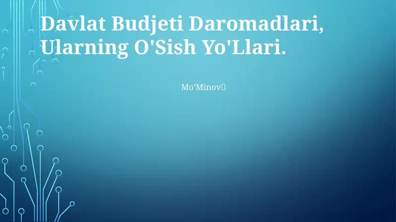 Davlat Budjeti Daromadlari
