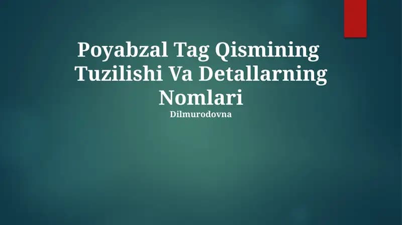 Poyabzal Tag Qismining Tuzilishi Va Detallarning Nomlari