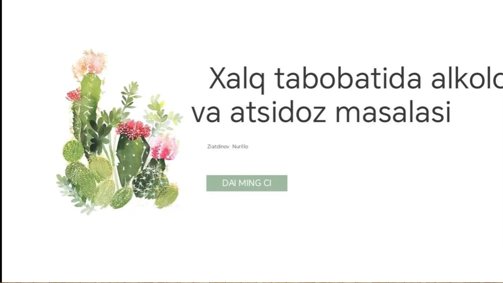Alkaloz va Atsidoz