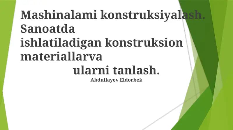 Konstruksiyalash materiallari