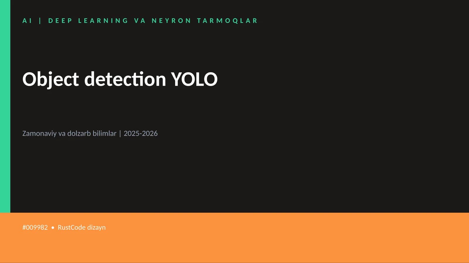 AI | DEEP LEARNING VA NEYRON TARMOQLAR